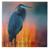Blue Heron at Sunrise Tegeltje (Voorkant)