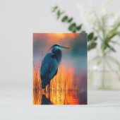 Blue Heron bij zonsopgang Briefkaart (Staand voorkant)