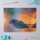 Blue Heron bij zonsopgang Decoupage Tissuepapier (Craft)