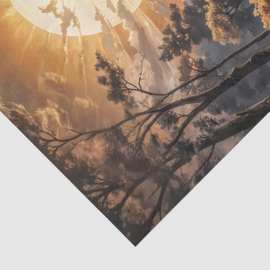 Blue Heron bij zonsopgang Decoupage Tissuepapier (Detail)