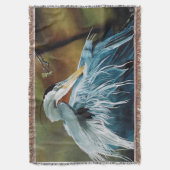 Blue Heron Bird Deken (Voorkant Verticaal)