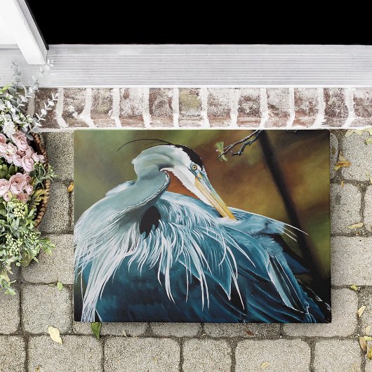 Blue Heron Bird Deurmat