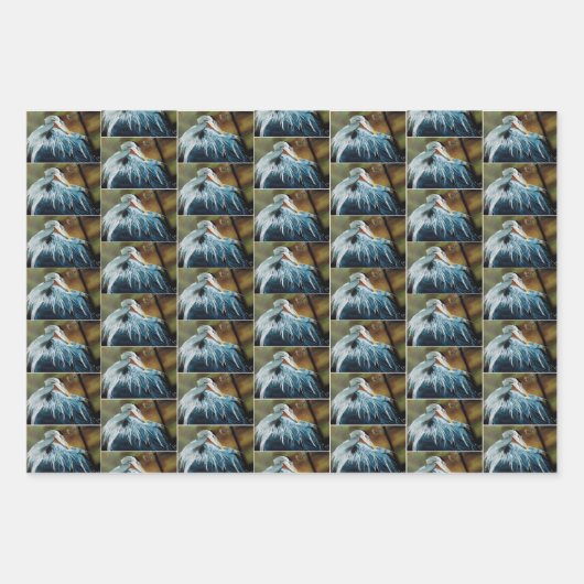 Blue Heron Bird Inpakpapier Vel (Voorkant 2)