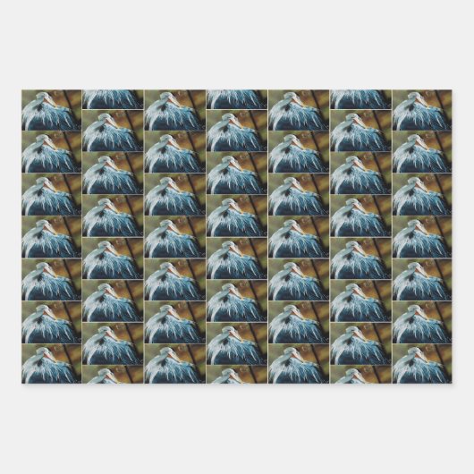 Blue Heron Bird Inpakpapier Vel (Voorkant)