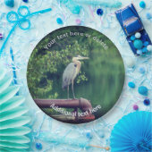 Blue Heron Bird Natuur Gepersonaliseerde Partij Papieren Bordje (Feest)