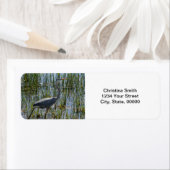 Blue Heron Bird Photo Personaliseer retouradres Etiket (Insitu)