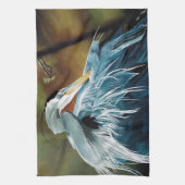 Blue Heron Bird Theedoek (Verticaal)