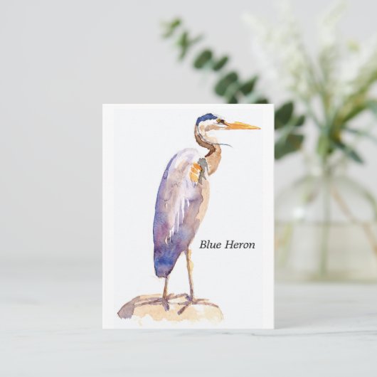 Blue Heron briefkaart (Staand voorkant)
