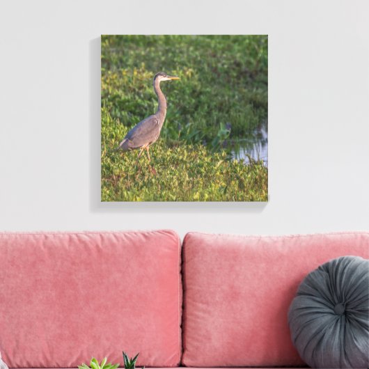 Blue Heron Canvas Afdruk (Insitu (Woonkamer))