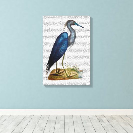 Blue Heron Canvas Afdruk (Insitu (Houten vloer))