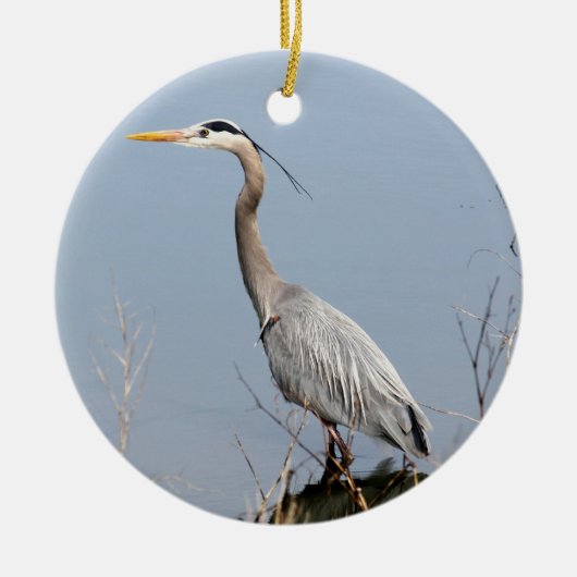 Blue Heron Ceramic kerstversiering Keramisch Ornament (Voorkant)