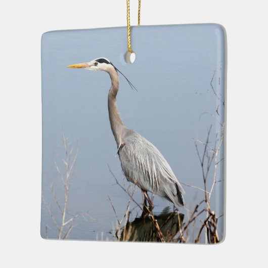 Blue Heron Ceramic kerstversiering Keramisch Ornament (Links)