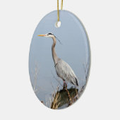 Blue Heron Ceramic kerstversiering Keramisch Ornament (Links)