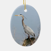 Blue Heron Ceramic kerstversiering Keramisch Ornament (Achterkant)