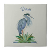 Blue Heron Ceramic Tile Tegeltje (Voorkant)