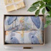 Blue Heron Collage 1 Decoupage Papier (Geschenk)