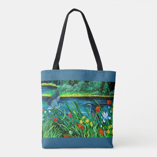 Blue Heron Couple Canvas tas (Achterkant)