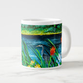 Blue Heron Couple Coffee Cup Grote Koffiekop (Voorkant rechts)