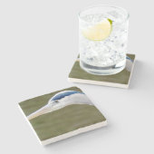 Blue Heron detail Stenen Onderzetter (Zijkant)