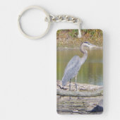 Blue Heron dubbelzijdig rechthoekige sleutelketen Sleutelhanger (Voorkant)