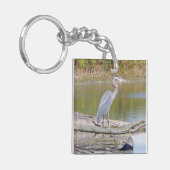 Blue Heron dubbelzijdige acrylsleutelketen Sleutelhanger (Voorkant Links)