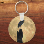 Blue Heron en Full Moon Sleutelhanger (Voorkant)