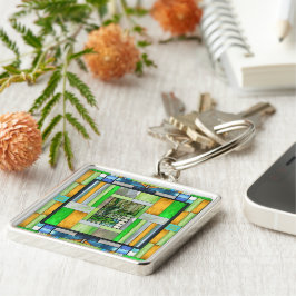 Blue Heron Glas in lood Sleutelhanger