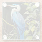 Blue Heron Glazen Onderzetter (Achterkant)