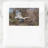Blue Heron in vlucht Rechthoekige Sticker (Tas)