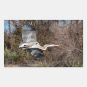 Blue Heron in vlucht Rechthoekige Sticker (Voorkant)