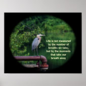 Blue Heron Inspirerend Life Quote Poster (Voorkant)
