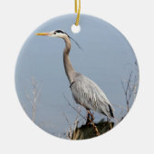 Blue Heron Keramisch Ornament (Voorkant)