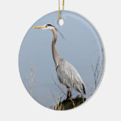 Blue Heron Keramisch Ornament (Links)