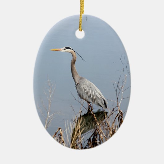 Blue Heron Keramisch Ornament (Voorkant)