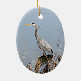 Blue Heron Keramisch Ornament