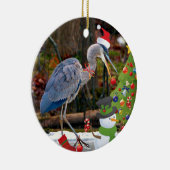 Blue Heron Kerstmis Keramisch Ornament (Rechts)