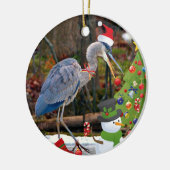 Blue Heron Kerstmis Keramisch Ornament (Links)