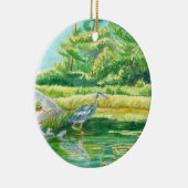 Blue Heron kerstversiering Keramisch Ornament (Rechts)