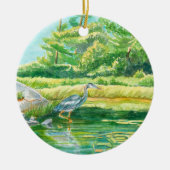 Blue Heron kerstversiering Keramisch Ornament (Voorkant)