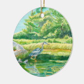 Blue Heron kerstversiering Keramisch Ornament (Links)