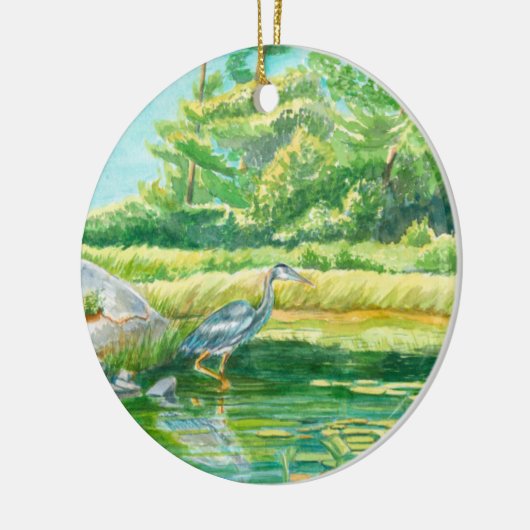 Blue Heron kerstversiering Keramisch Ornament (Links)