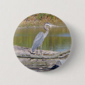 Blue Heron knop Ronde Button 5,7 Cm (Voorkant)