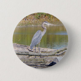 Blue Heron knop Ronde Button 5,7 Cm