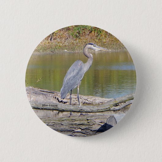Blue Heron knop Ronde Button 5,7 Cm (Voorkant)