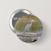Blue Heron knop Ronde Button 5,7 Cm (Voorkant /achterkant)
