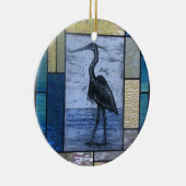 Blue Heron met Blues Keramisch Ornament (Rechts)
