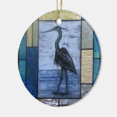 Blue Heron met Blues Keramisch Ornament (Links)