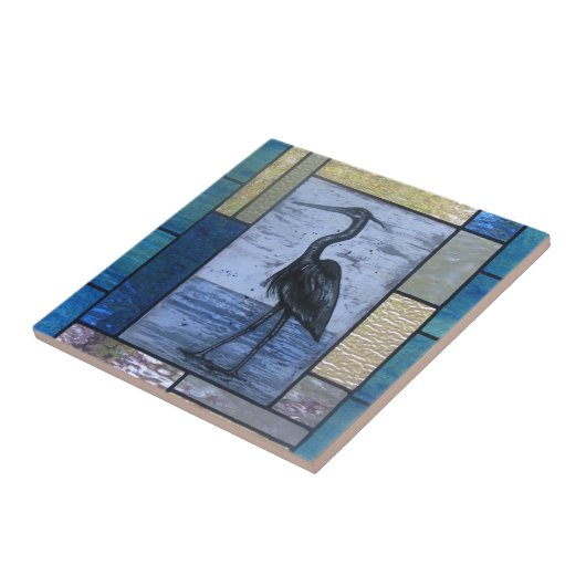 Blue Heron met Blues Tegeltje (Zijkant)