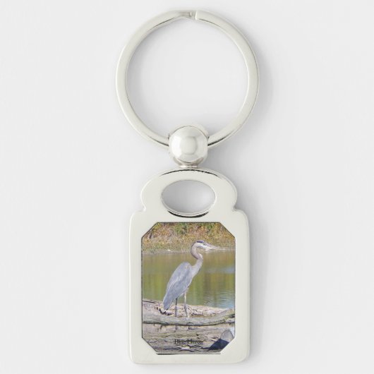 Blue Heron metal-sleutelketen Sleutelhanger (Voorkant)