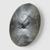 Blue Heron & Moon Wildlife Fantasy Wall Clock Grote Klok (Hoek)